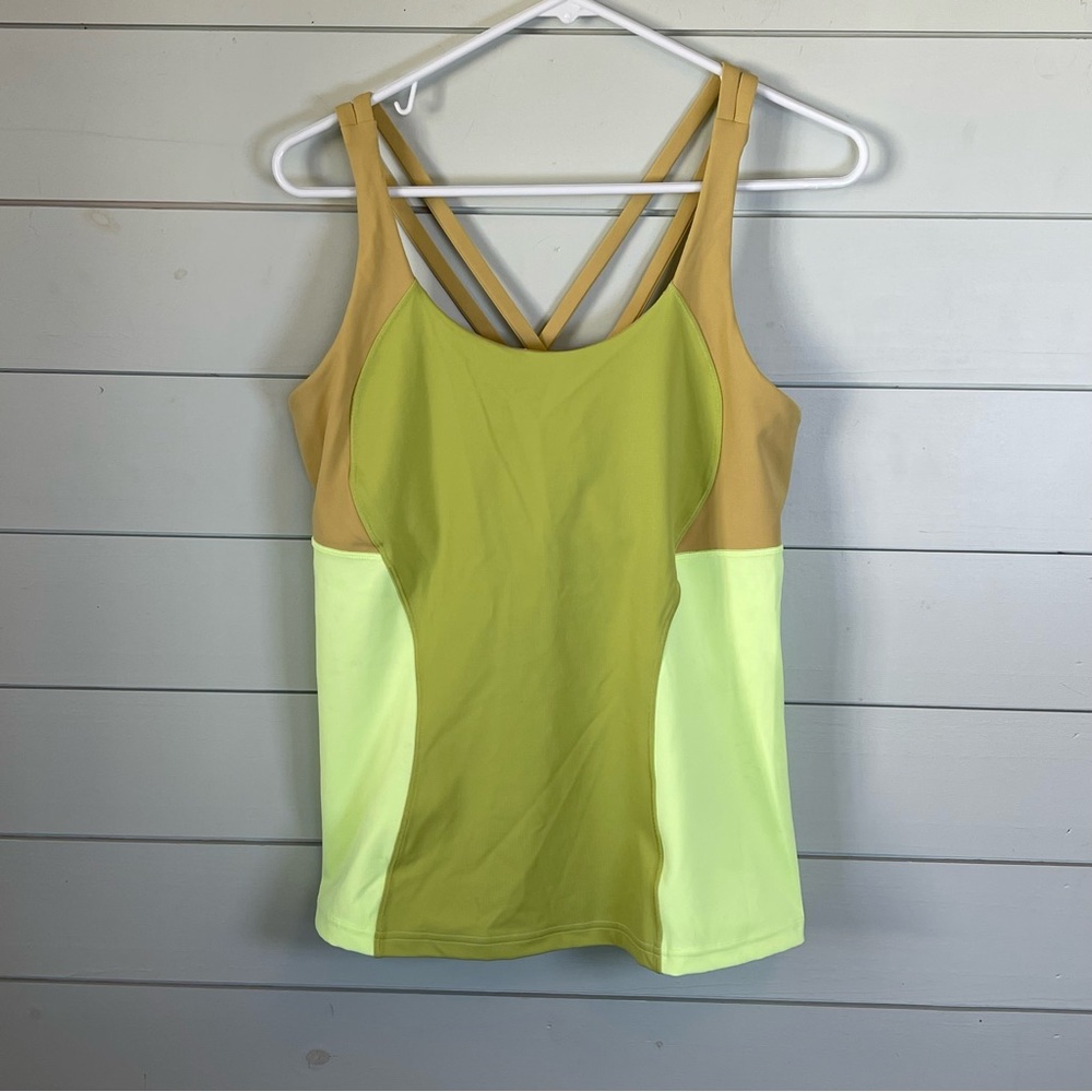 Lululemon energy tank top golden sand women's size 14